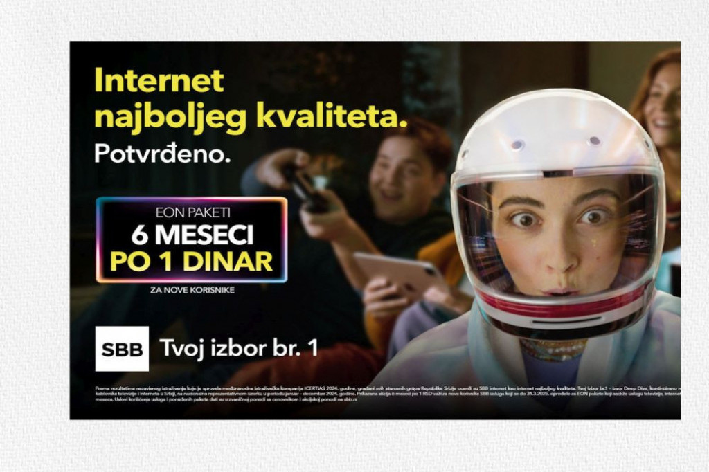 Potvrđeno: SBB internet najboljeg kvaliteta, izbor broj 1 korisnika u Srbiji