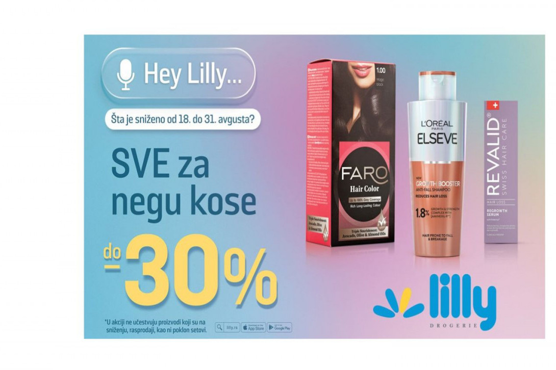 Lilly festival nege kose, sniženje do -30% od 18. do 31. avgusta