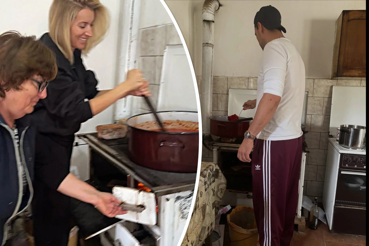 Žugići spremaju zimnicu: Anđelka ljušti papriku, Marko meša ajvar za šporetom, Čarna na traktoru