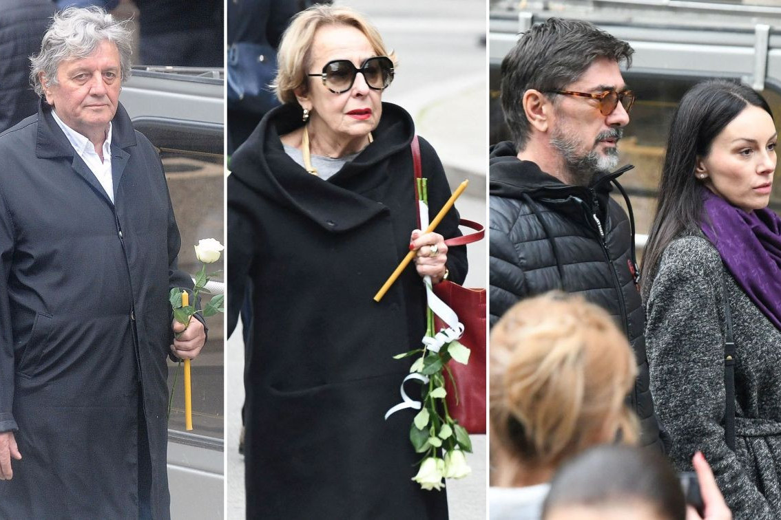 Zdravko Šotra ispraćen na večni počinak: Sin u crnini prima saučešće, Radoš Bajić nosi belu ružu, Sloboda i Vojin u suzama