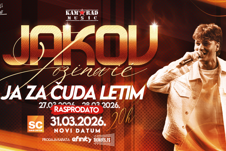 PONOVO REDOVI ZA JAKOVA: Beograd u znaku mlade muzičke zvezde čiji se koncerti u Sava Centru čekaju sa nestrpljenjem